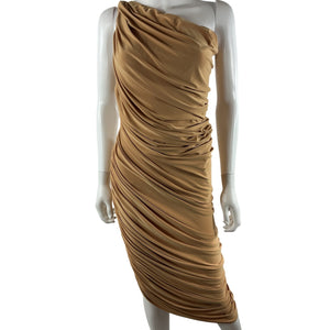 Norma Kamali Ruched Nude Diana Gown Size M