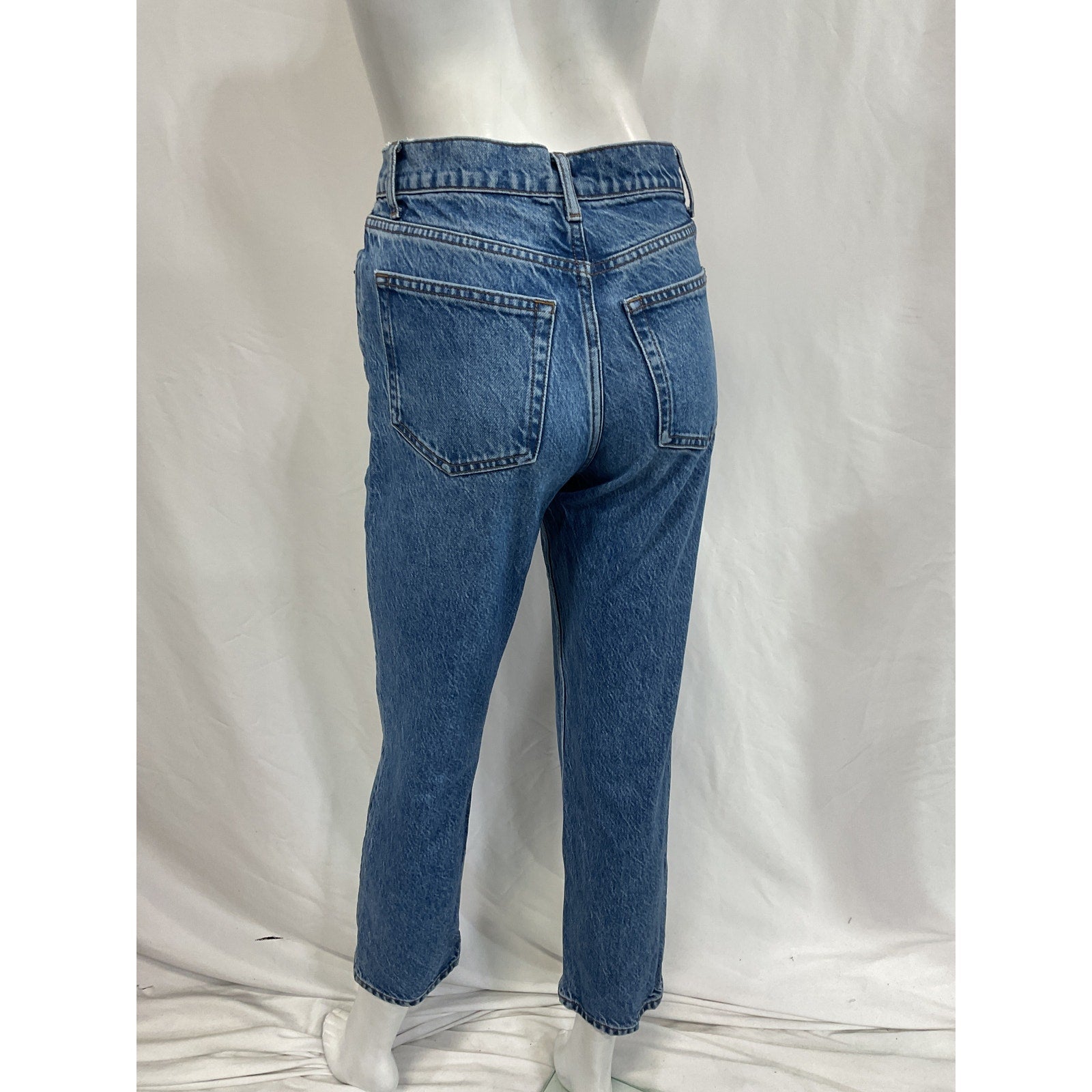Reformation 'Cynthia' Blue High Rise Straight Cropped Denim Jean Size 25