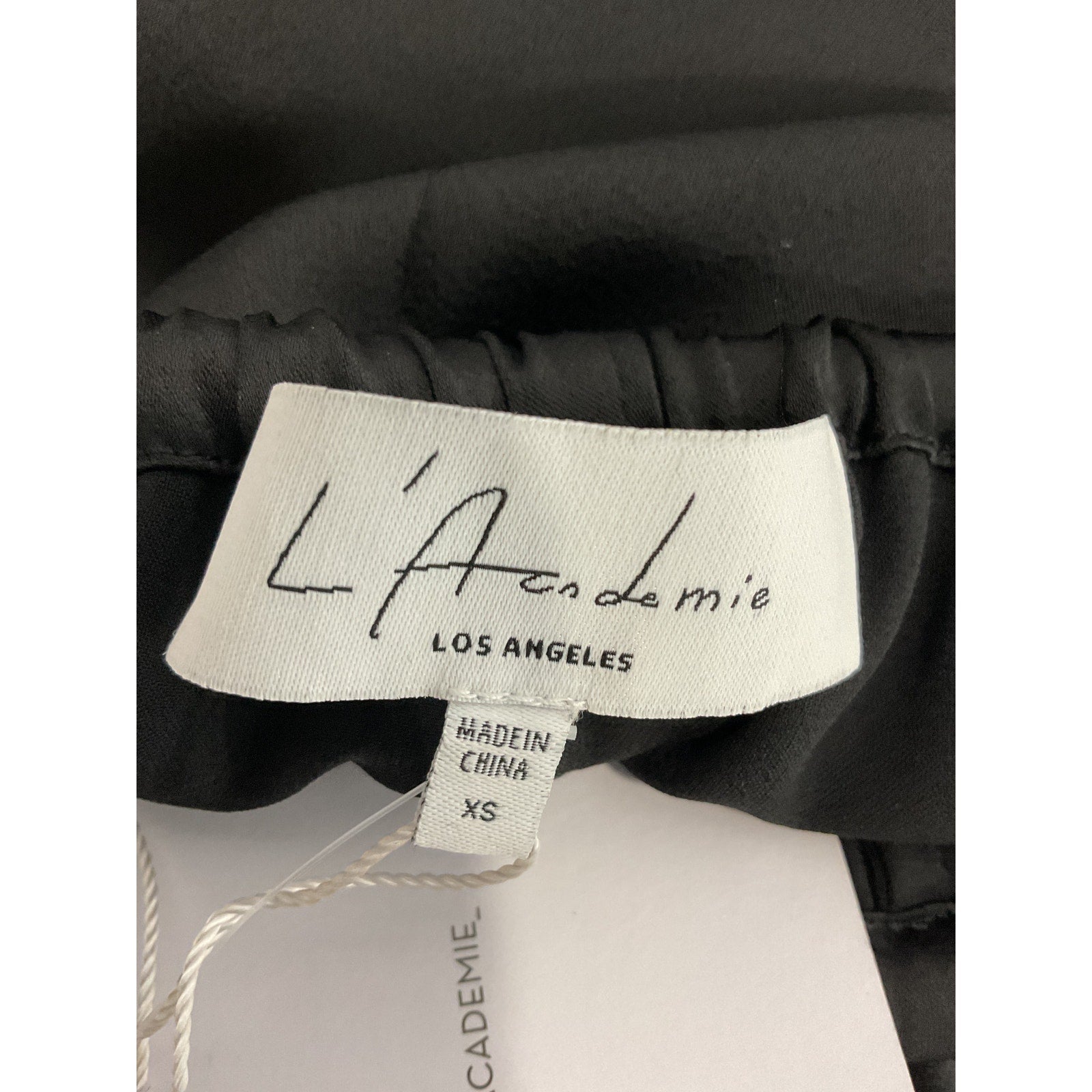 L'Academie 'Elvira' Black Satin Cargo Pant Size XS - NWT