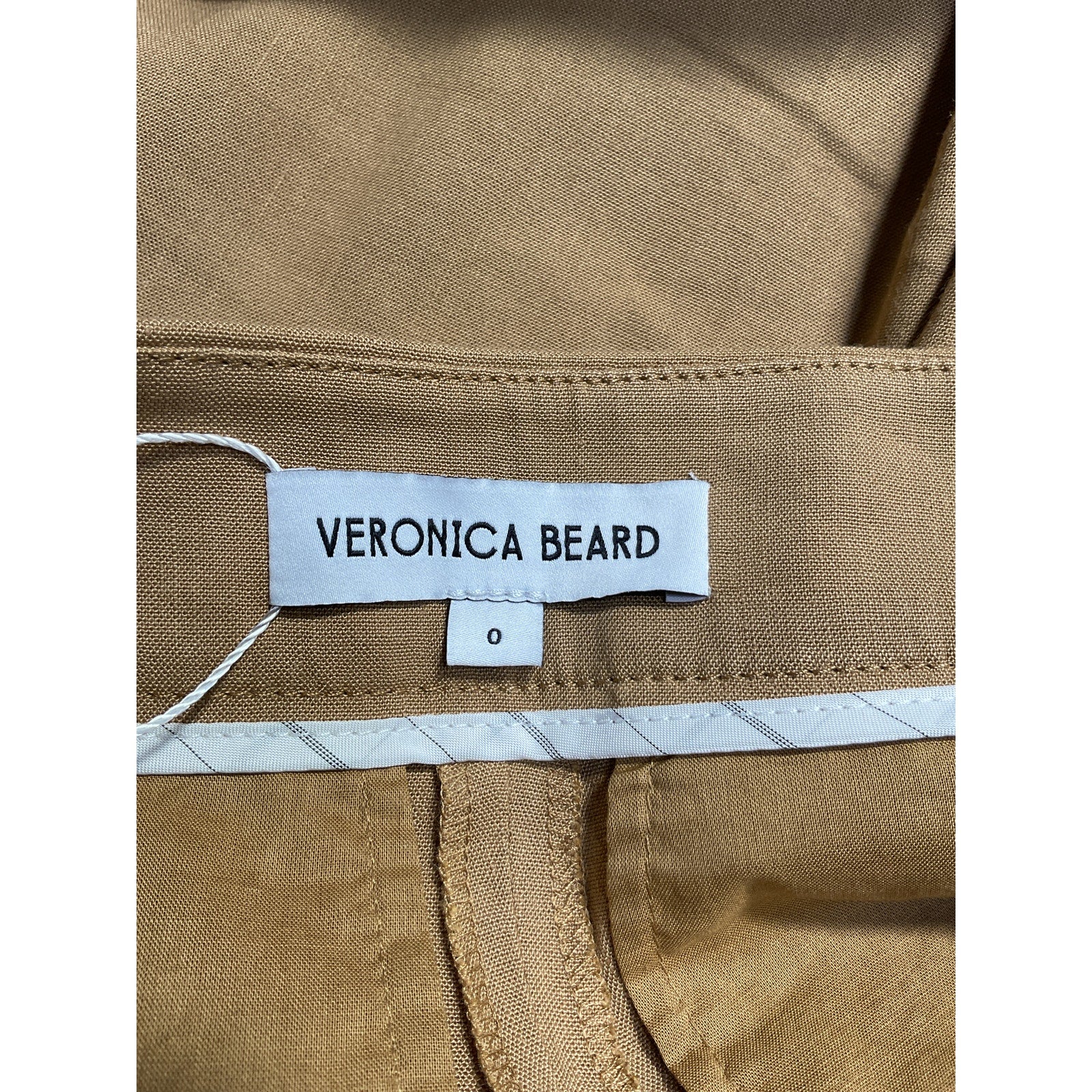 Veronica Beard 'Brixton' Beige Linen Cropped Wide-Leg Pants Size 0