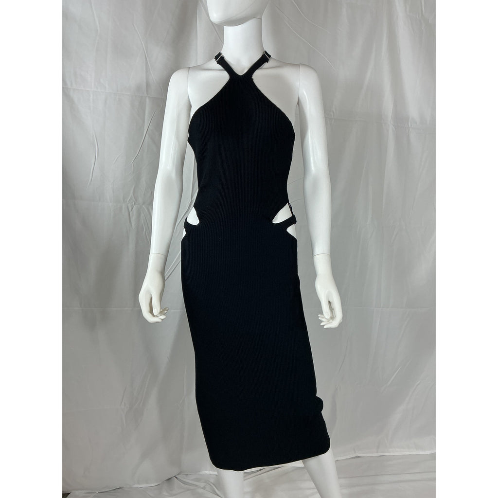Dion Lee 'Lustrate Fork' Black Cut Out Waist Dress Size L