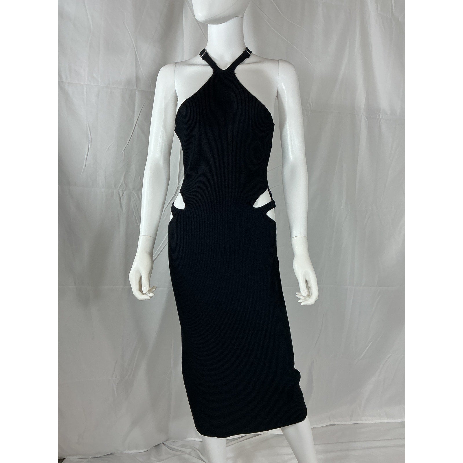Dion Lee 'Lustrate Fork' Black Cut Out Waist Dress Size L