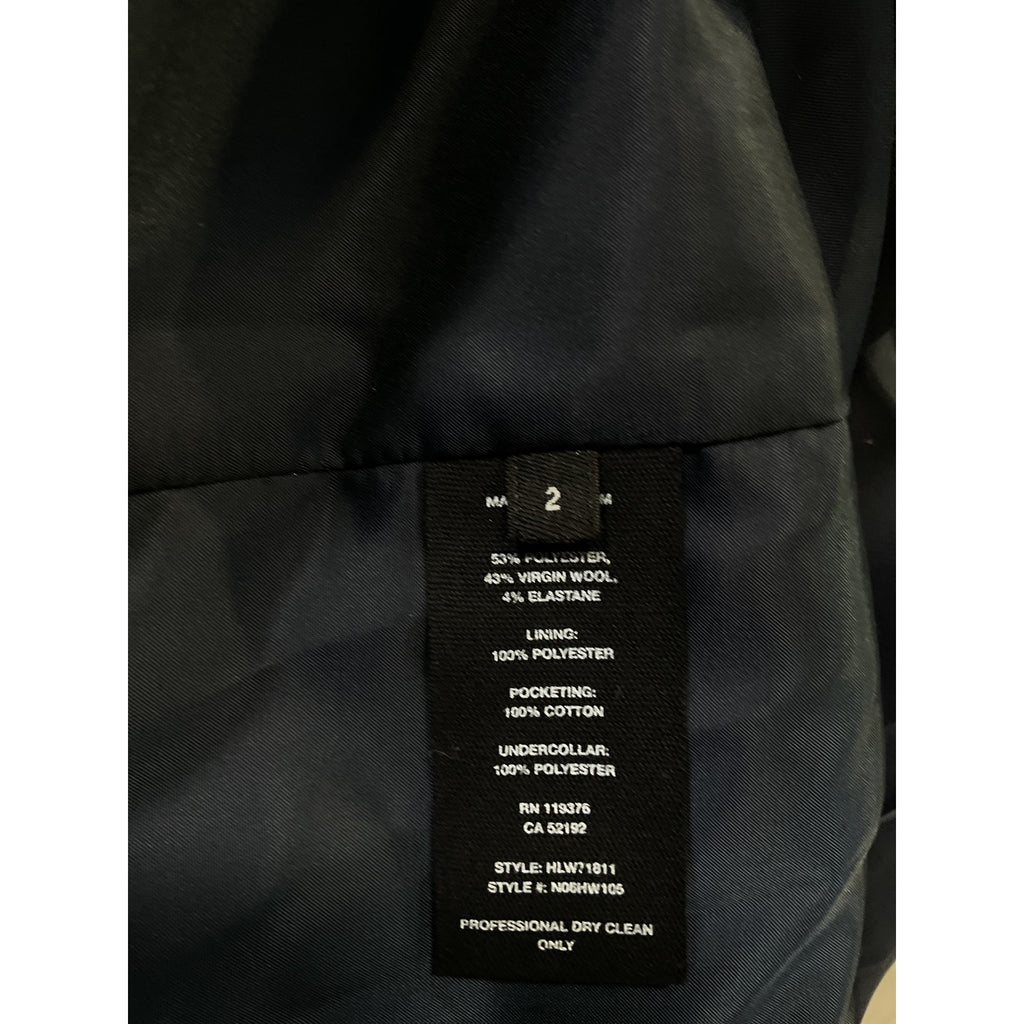 Helmut Lang Relaxed Blue Fit Peak Lapel Wool-Blend Blazer Size 2