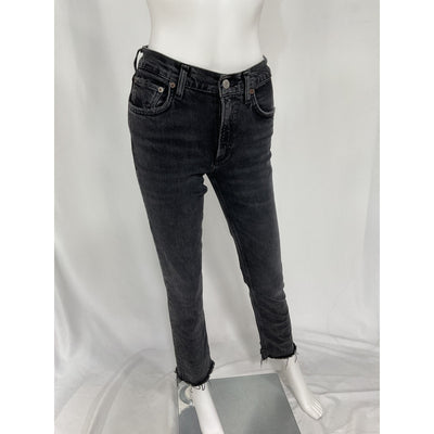 Agolde 'Lyle' Black Low Rise Slim Denim Jean Size 24