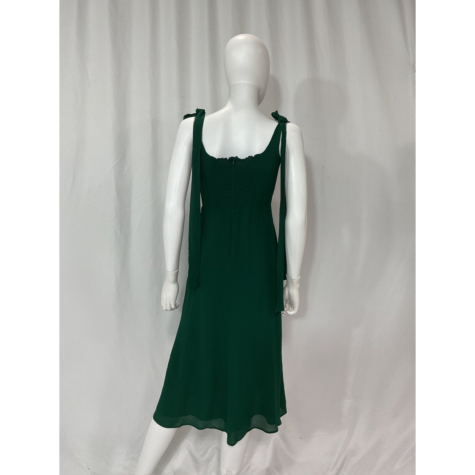 Reformation 'Twilight' Green Square Neck Dress Size 6