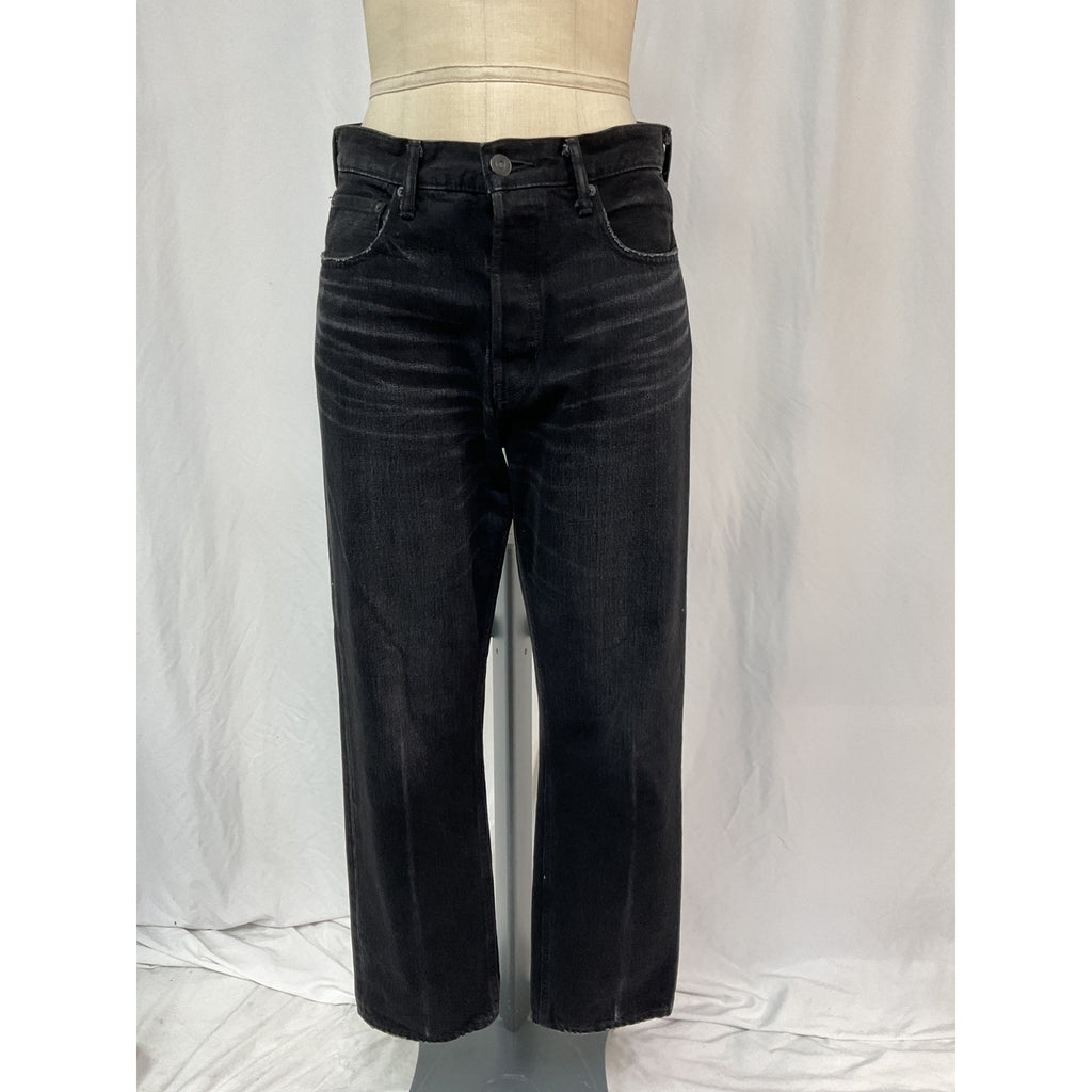 Moussy 'Murrieta' Black Cotton Wide Straight Leg Denim Jean Size 26