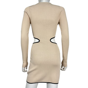 The Wolf Gang Cutout Beige Deja Mini Dress Size XS
