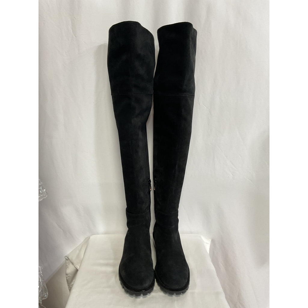 Stuart Weitzman 'Amber' Black Suede Leather Over-The-Knee Boots Size 8