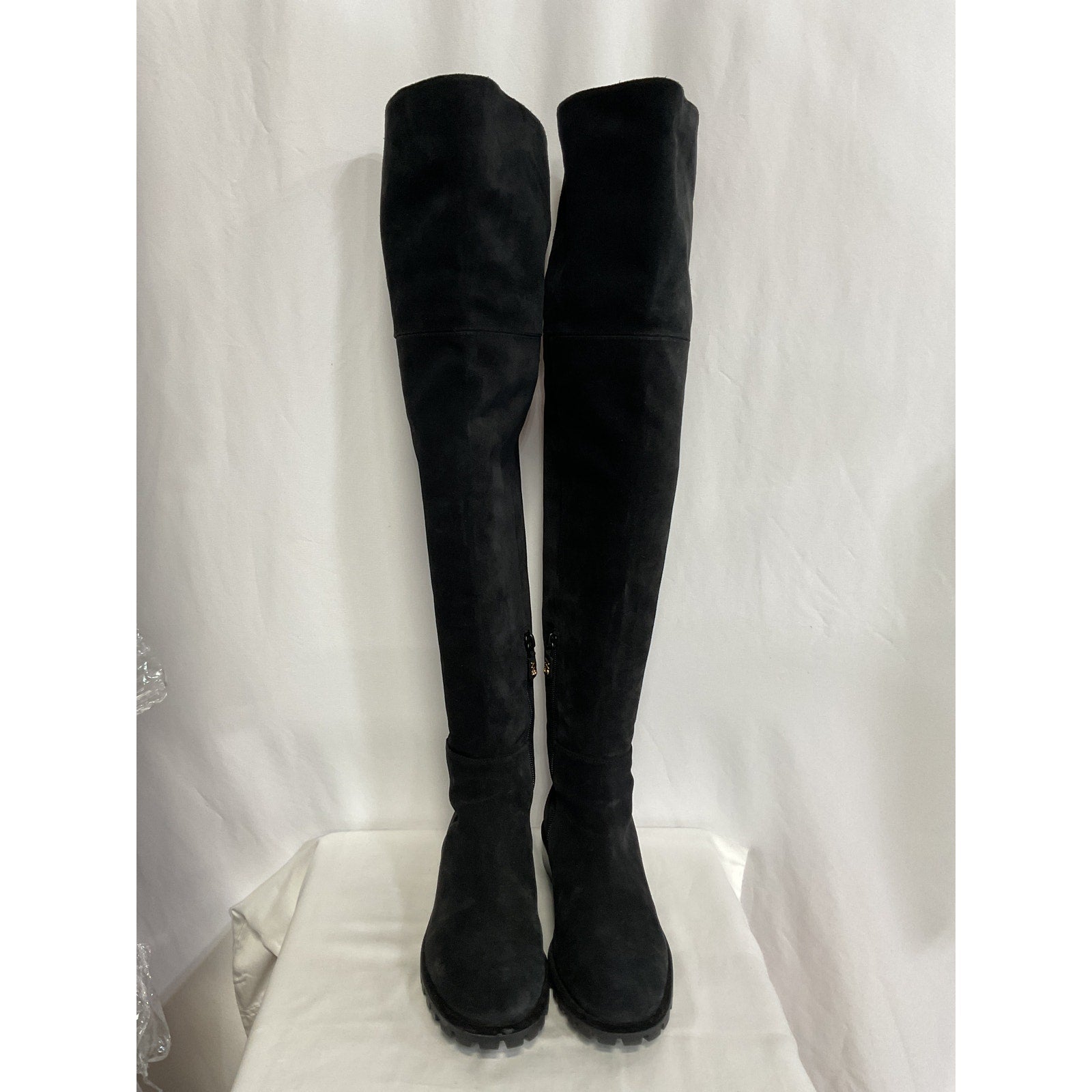Stuart Weitzman 'Amber' Black Suede Leather Over-The-Knee Boots Size 8