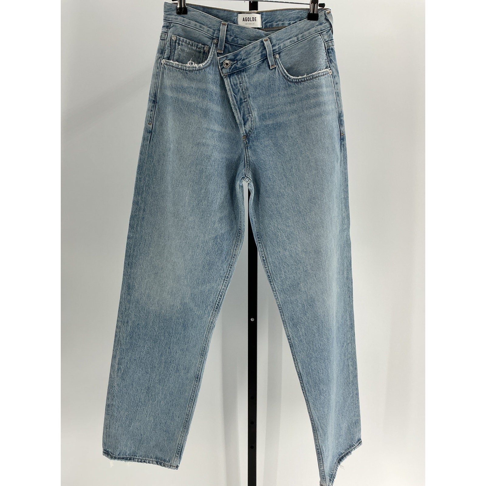 Agolde 'Criss Cross' Blue Cotton Upsized Jean Size 26