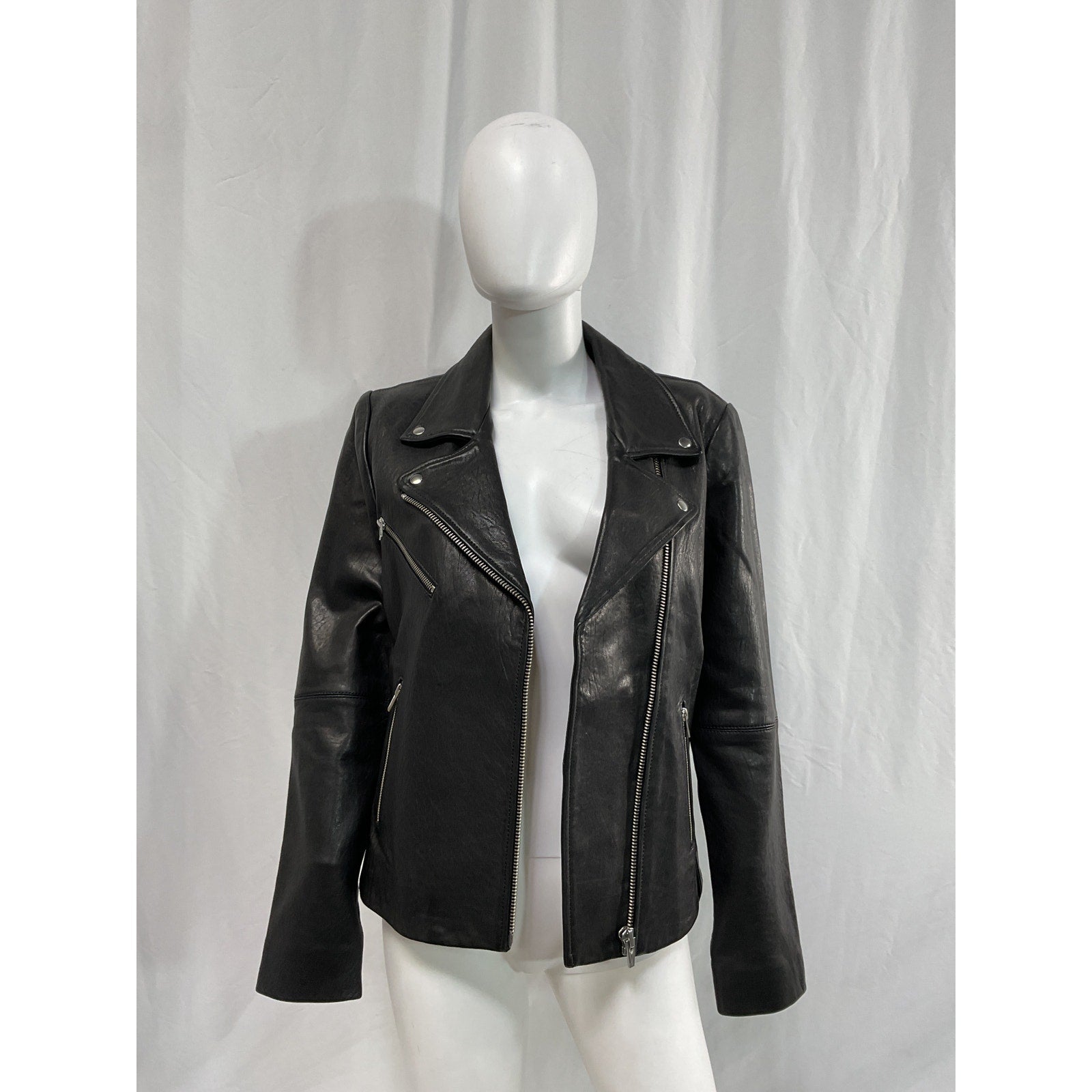 Reformation 'Veda' Black Bad Leather Jacket Size L