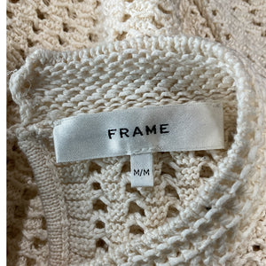 Frame Crochet Alabaster Bell Sweater Size M