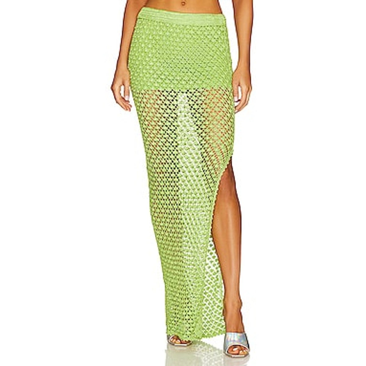 Ser.O.Ya 'Sandy' Green Crochet Skirt Size M