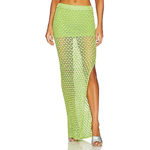 Ser.O.Ya 'Sandy' Green Crochet Skirt Size M