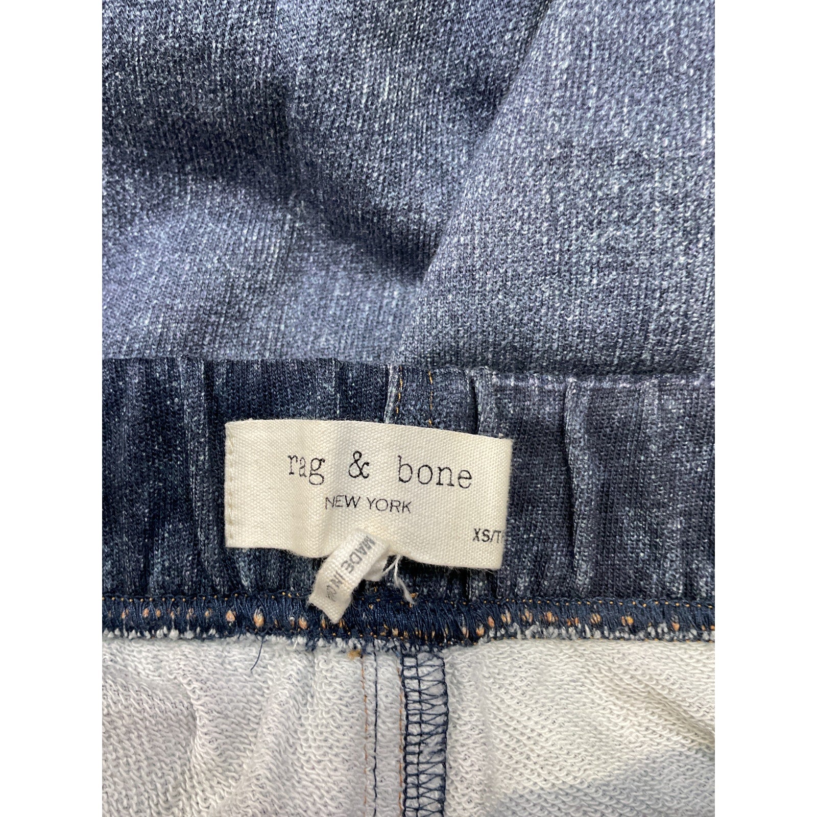 Rag & Bone 'Miramar' Blue Cotton Sweatpants Trompe L'Oeil Cotton Jogger Size XS