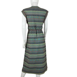 Derek Lam Chic Blue Multi Printed Long Dress Size M