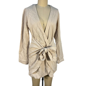 L'Academie Elegant Taupe Meadow Mini Dress Size XS
