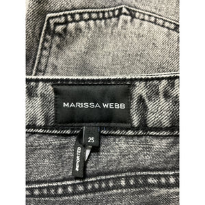 Marissa Webb 'Banks' Black Paper Bag Denim Boyfriend Short Size 25