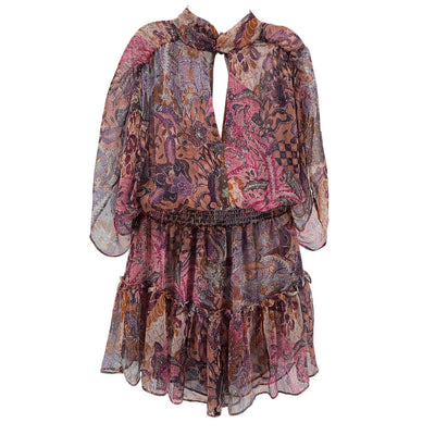 Misa Los Angeles Ruffled Augusta Batik Callas Dress Size XS