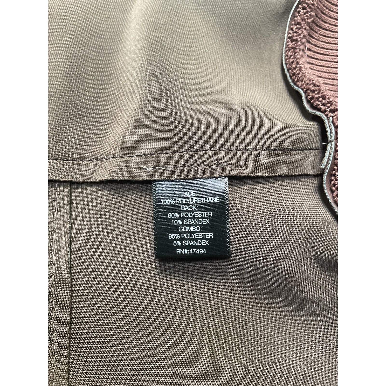 Norma Kamali Oversized Brown Polyurethane Moto Jacket Size M