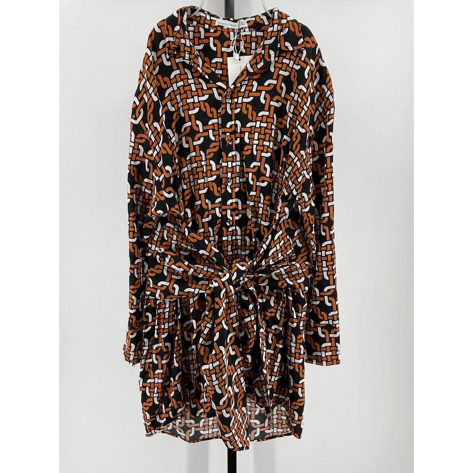Faithfull The Brand 'Mirah' Black Viscose Shirt Dress Size S - NWT