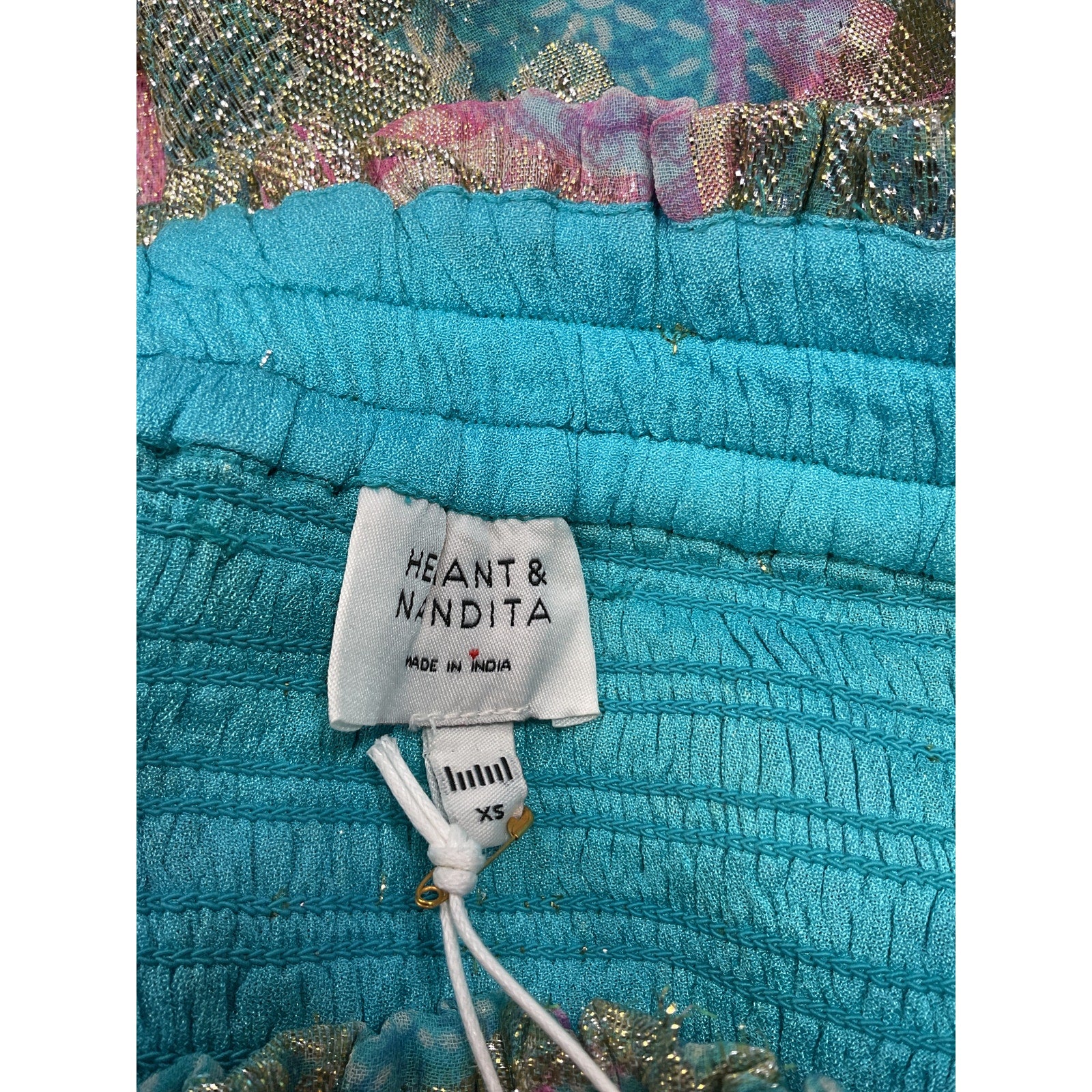 Hemant And Nandita 'Xari' Blue Viscose Mini Skirt Size XS - NWT