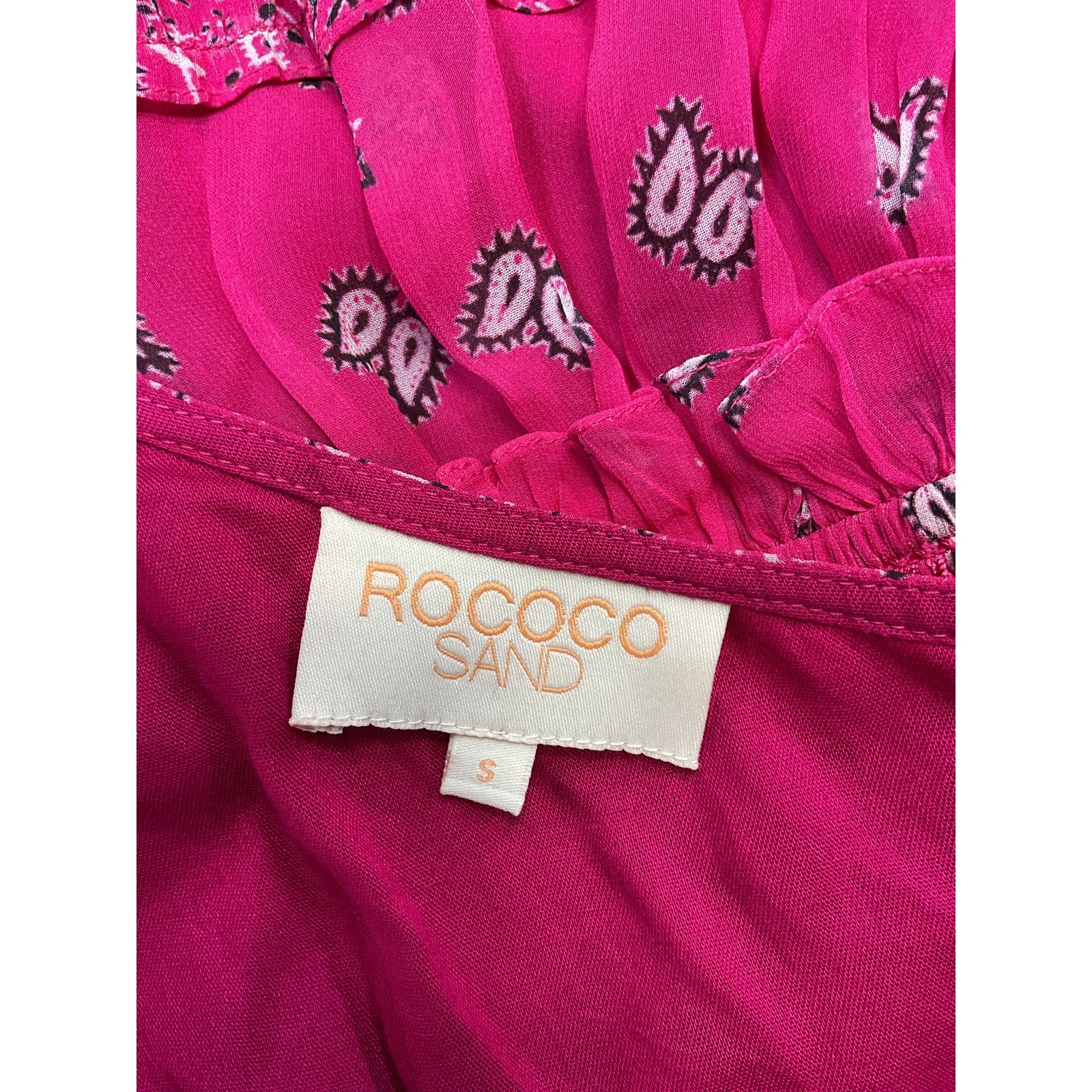 Rococo Sand 'Romani' Pink Georgette Mini Dress Size S