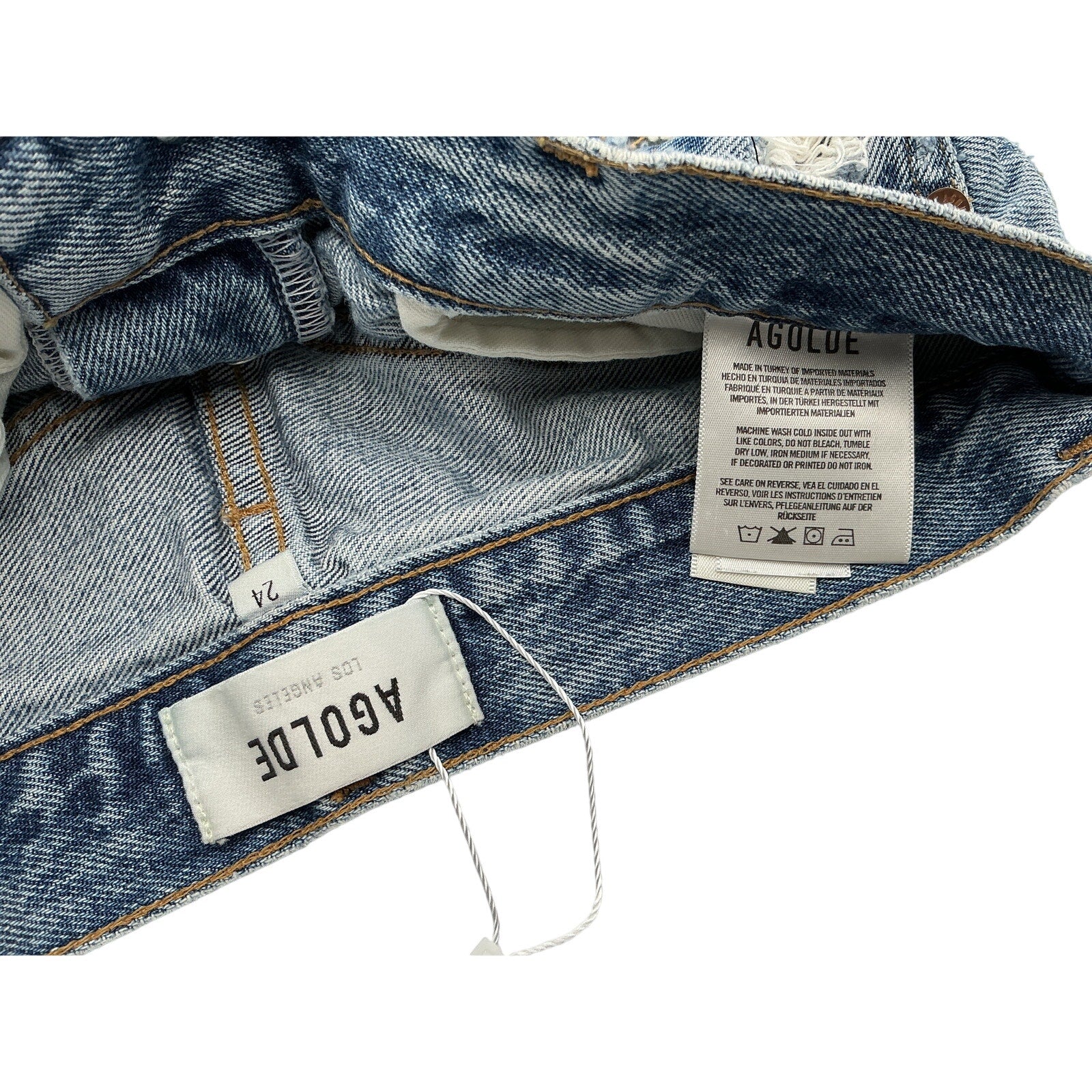 Agolde '90'S' Blue Cotton Pinch Waist Jean Size 24