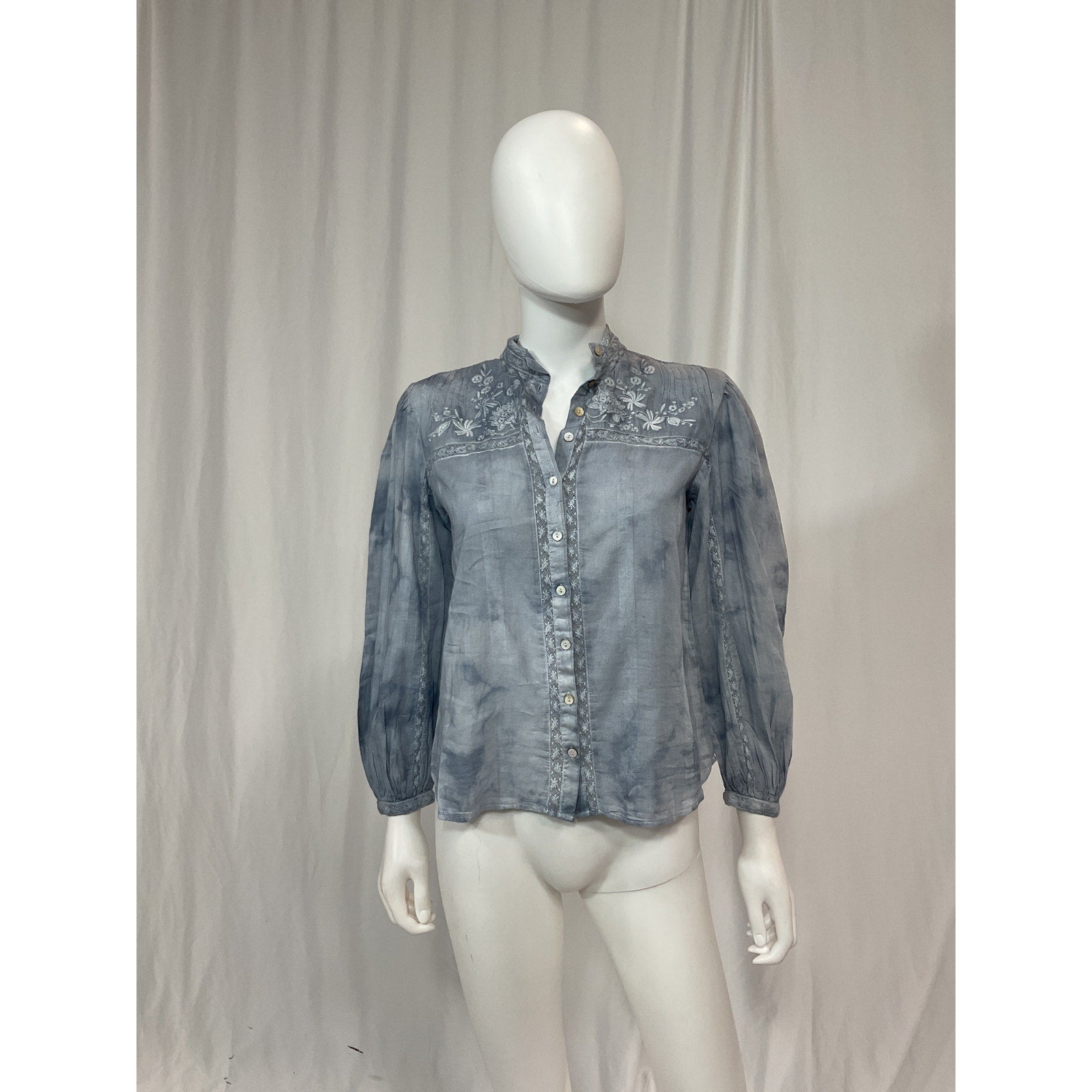 Loveshackfancy 'Ronda' Blue Top Size XS - NWT