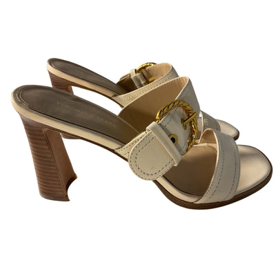 Veronica Beard Chic Cream Margaux Sandals Size 8