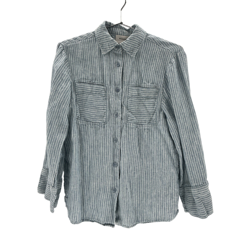 Reformation 'Ian' Blue Linen Oversized Linen Shirt Size XS