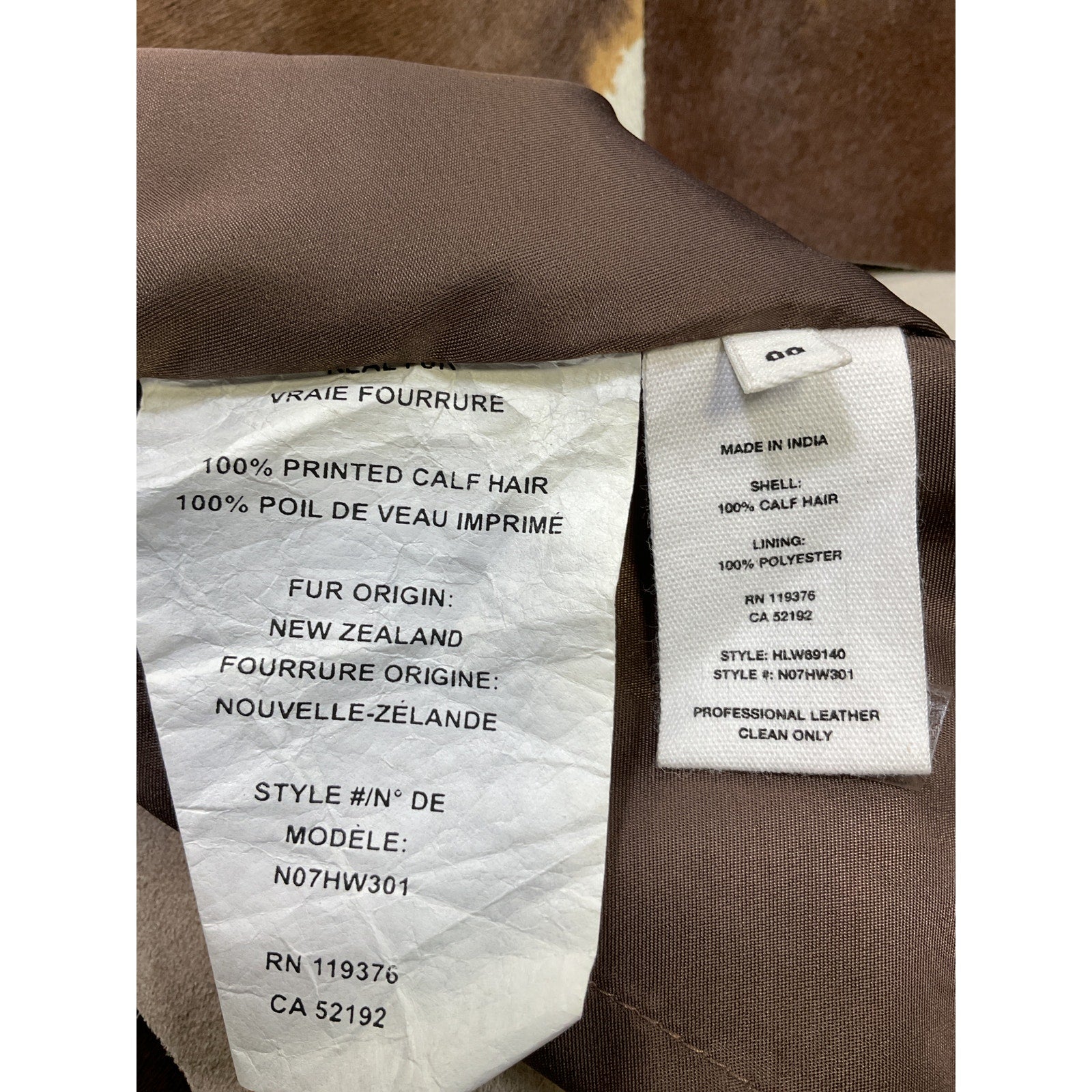 Helmut Lang Brown Calf Hair Cowhide Mini Skirt Size 00