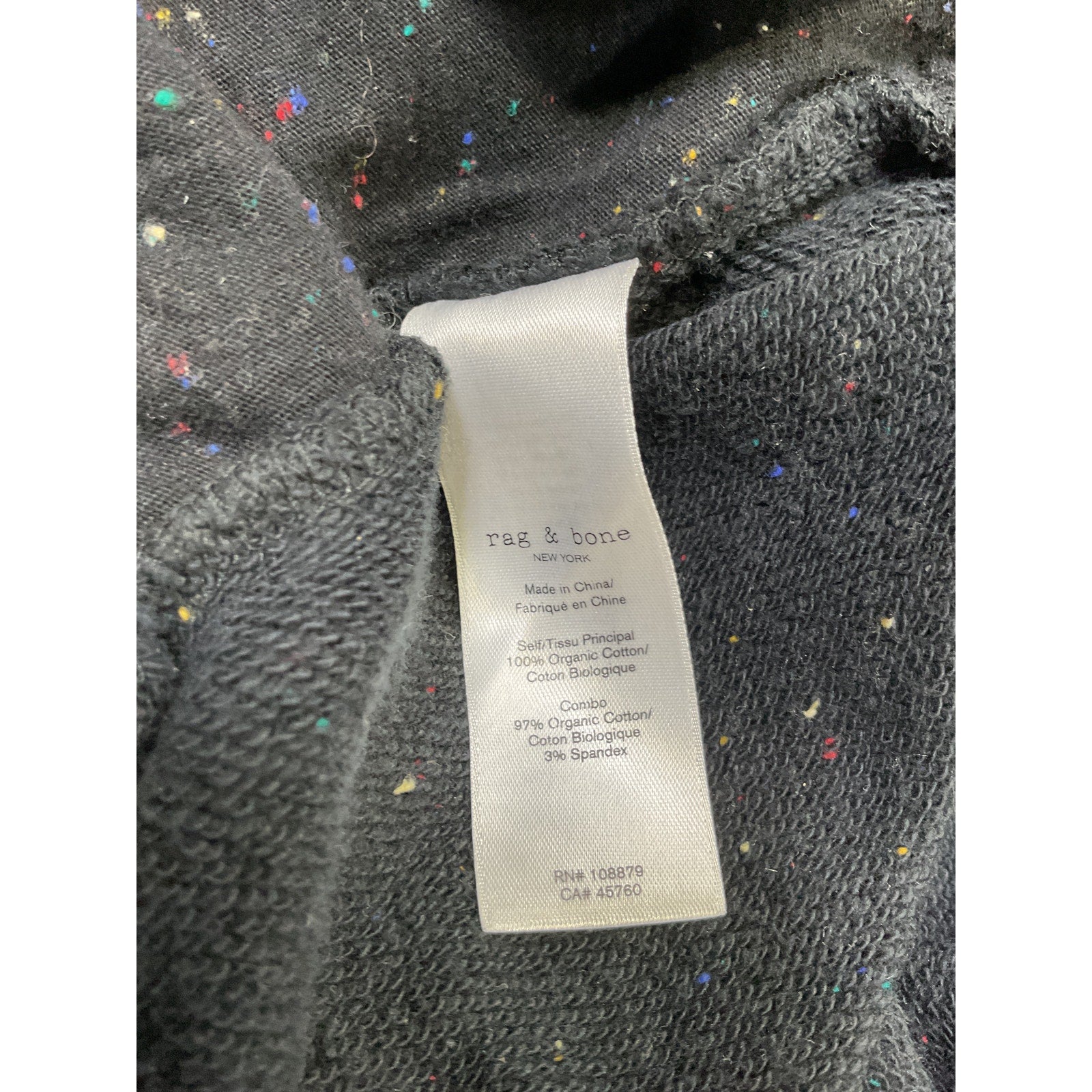 Rag & Bone City Black Cotton Terry Sweatpant Size XS