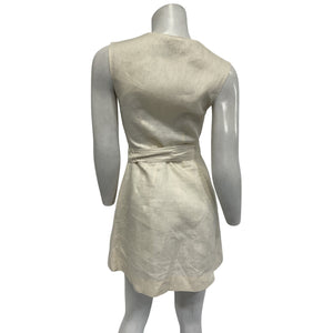 Saks Fifth Avenue Belted Cream Apron Cargo Minidress Size XS