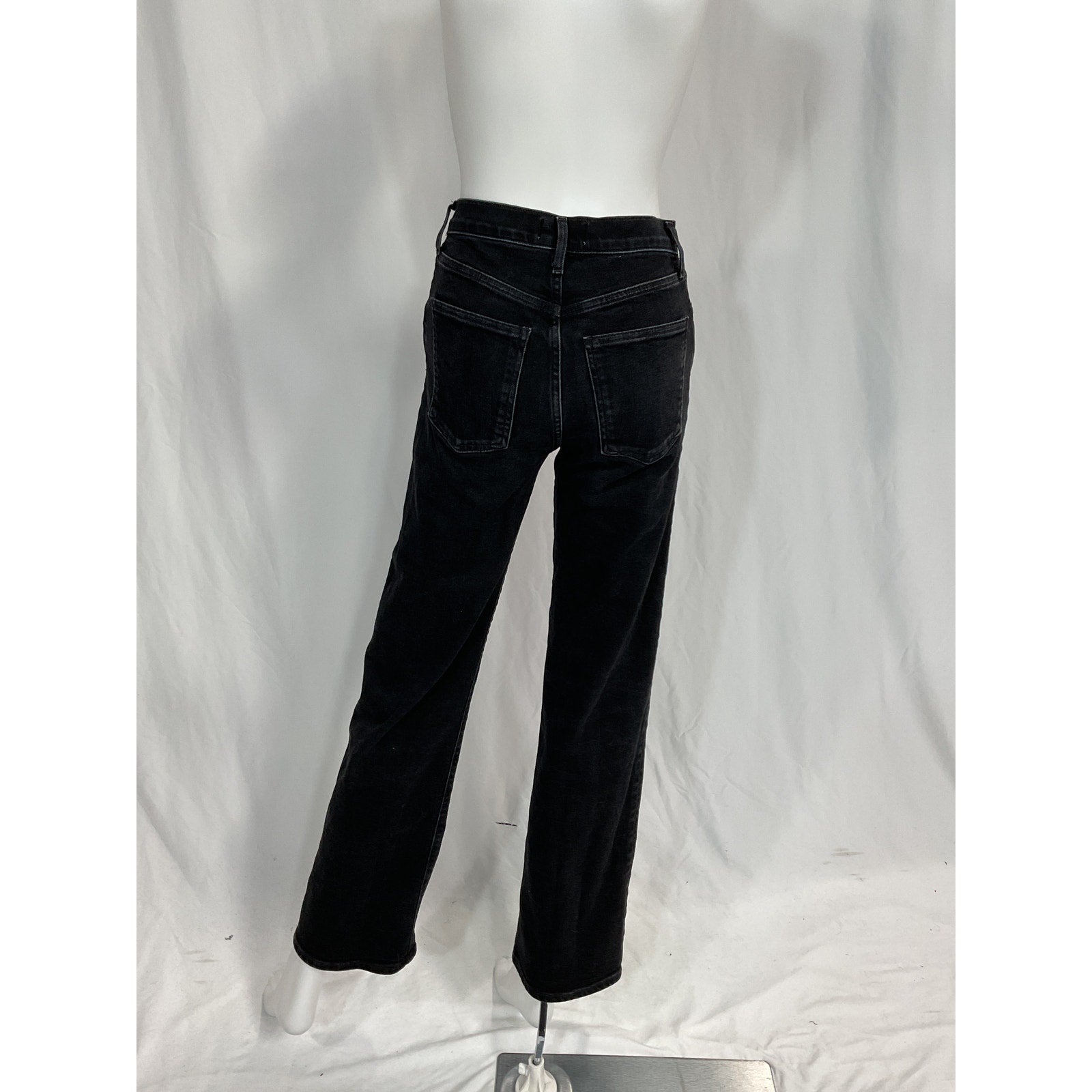 Agolde 'Harper' Black Mid Rise Wide Straight Denim Jean Size 23