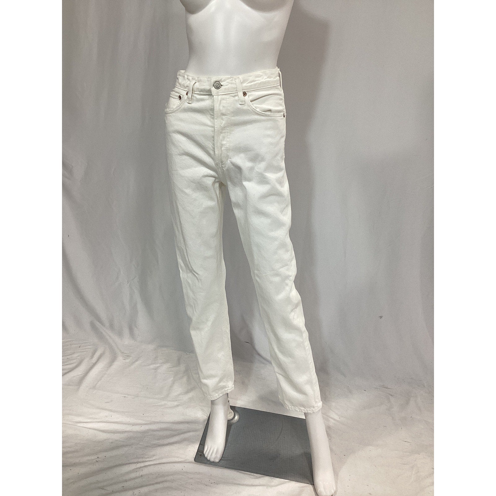 Agolde '90's' White Pinch Waist Denim Jeans Size 24