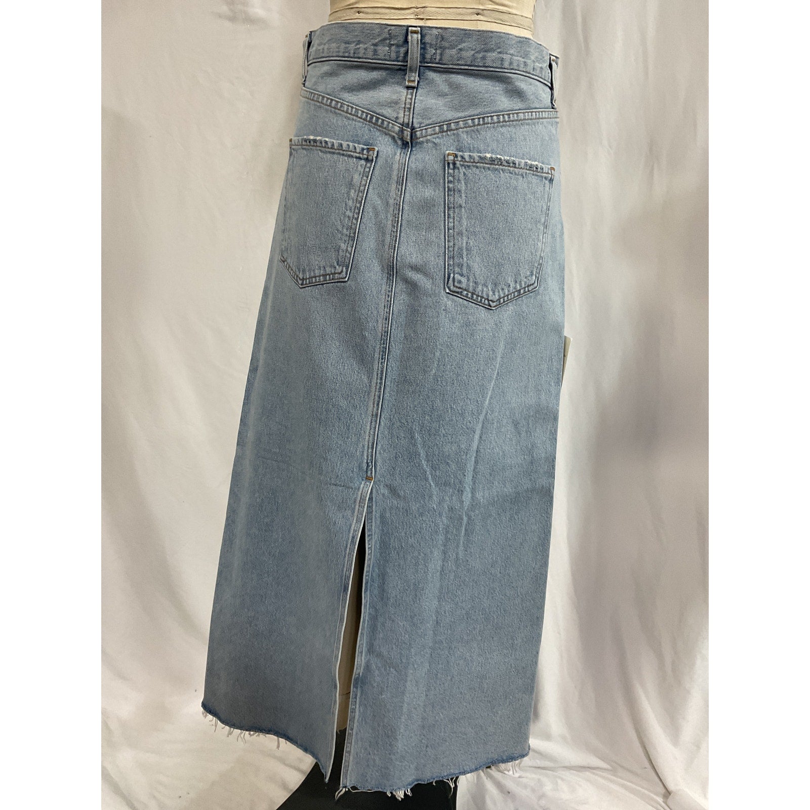 Agolde 'Hilla' Blue Denim Jean Midi Skirt Size 27