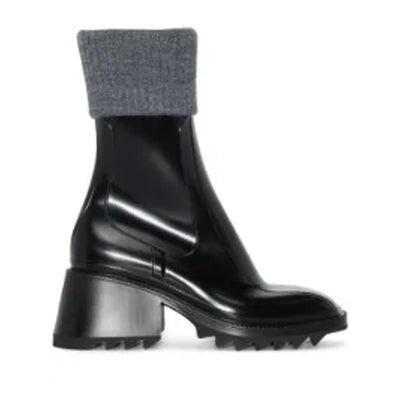 Chloé 'Betty' Black 50Mm Rain Boots Size OS