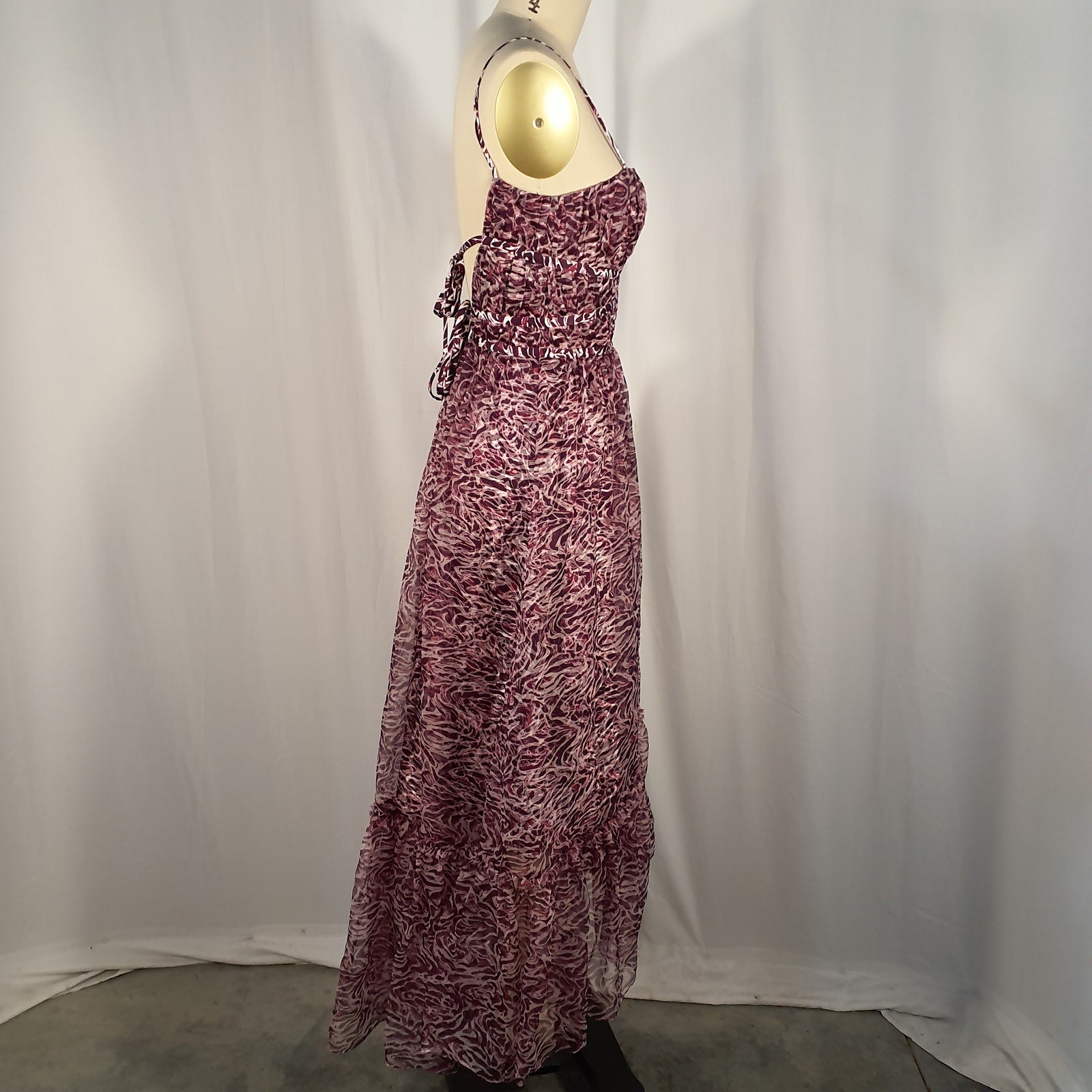 Cinq A Sept 'Inkstrokes' Pink Daria Silk Midi Dress Size 0