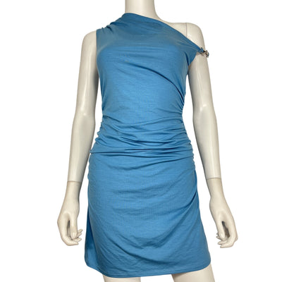Reformation Ruched Blue Izara Mini Dress Size XS