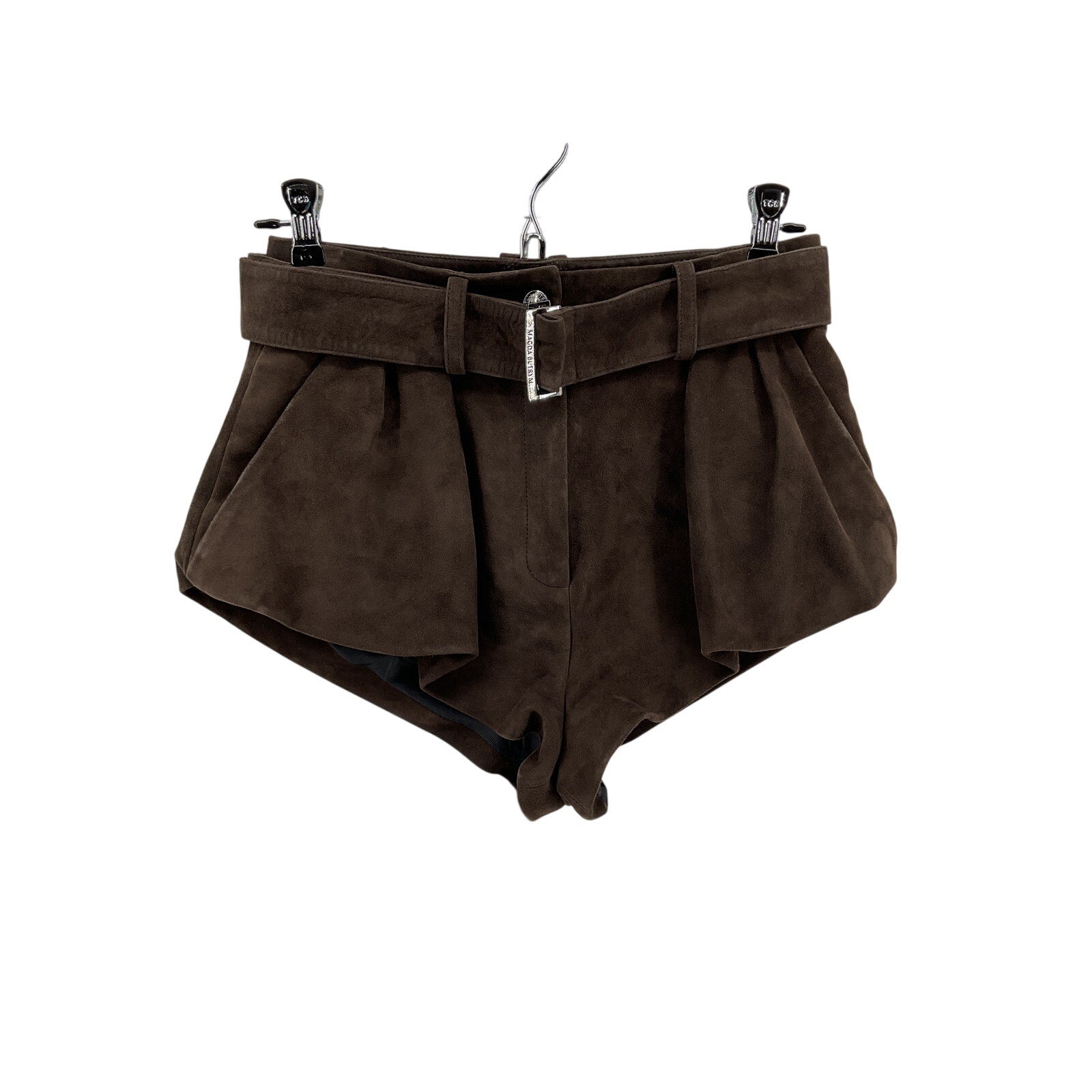 Magda Butrym 'Suede' Brown Shorts Size FR 34 / US 2