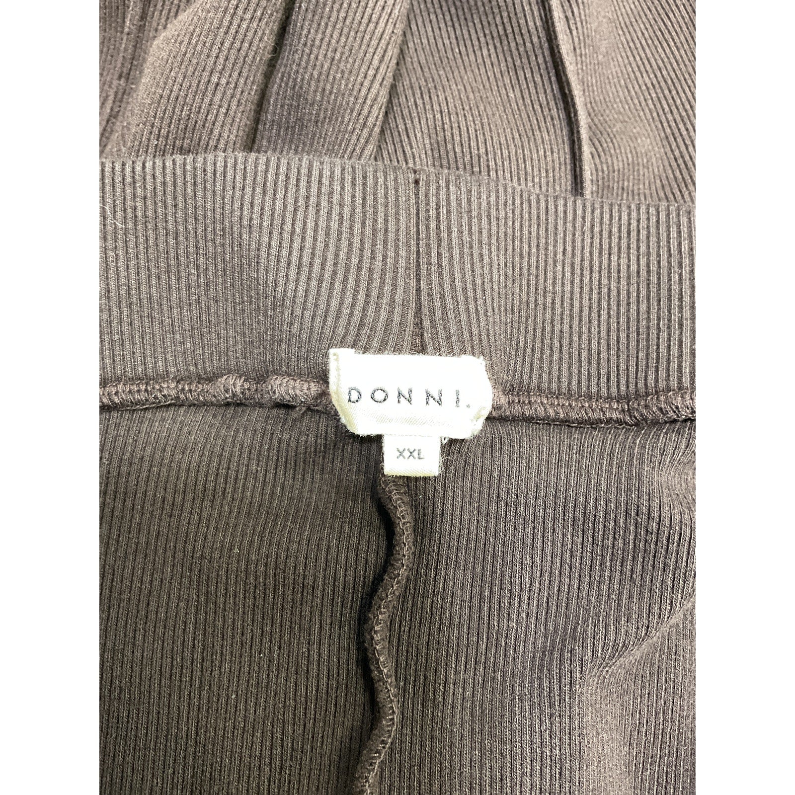 Donni. The Rib Brown Cotton Kick Flare Size XXL