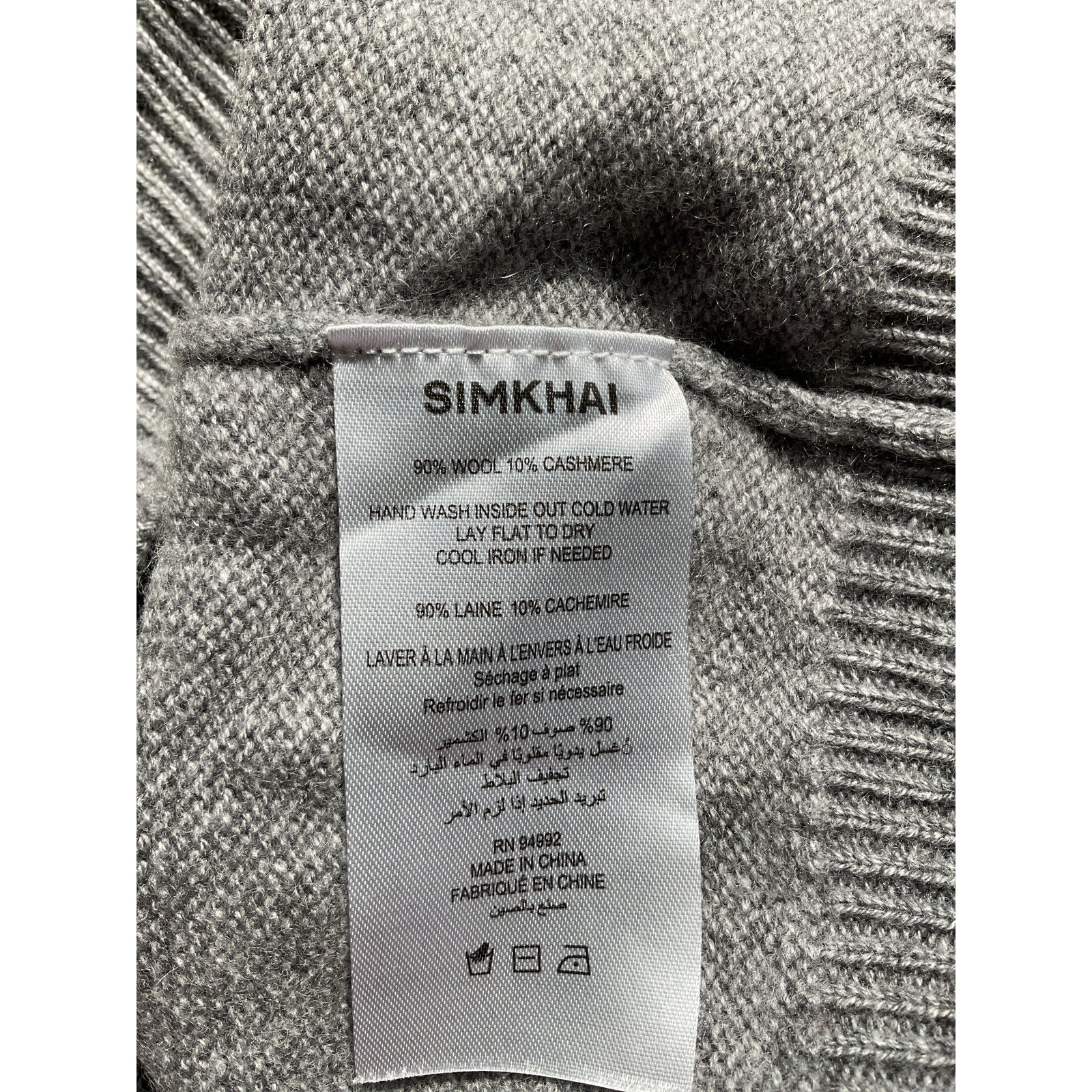 Simkhai 'Karmen' Grey Long Sleeve Top Size M