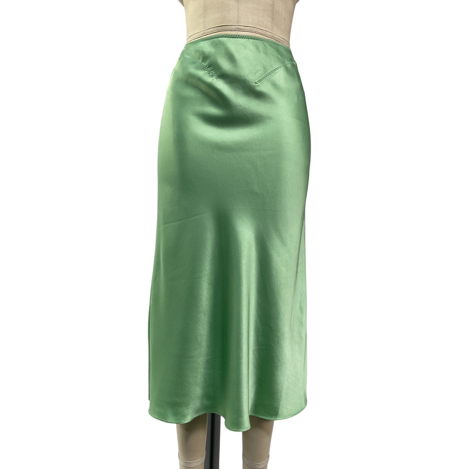 Anna October 'Voleta' Green Viscose Midi Skirt Size S