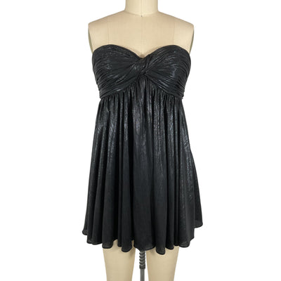 Retrofête Shimmery Black Kaiser Strapless Mini Dress Size S