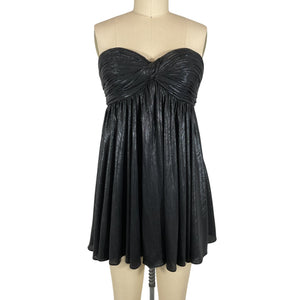 Retrofête Shimmery Black Kaiser Strapless Mini Dress Size S