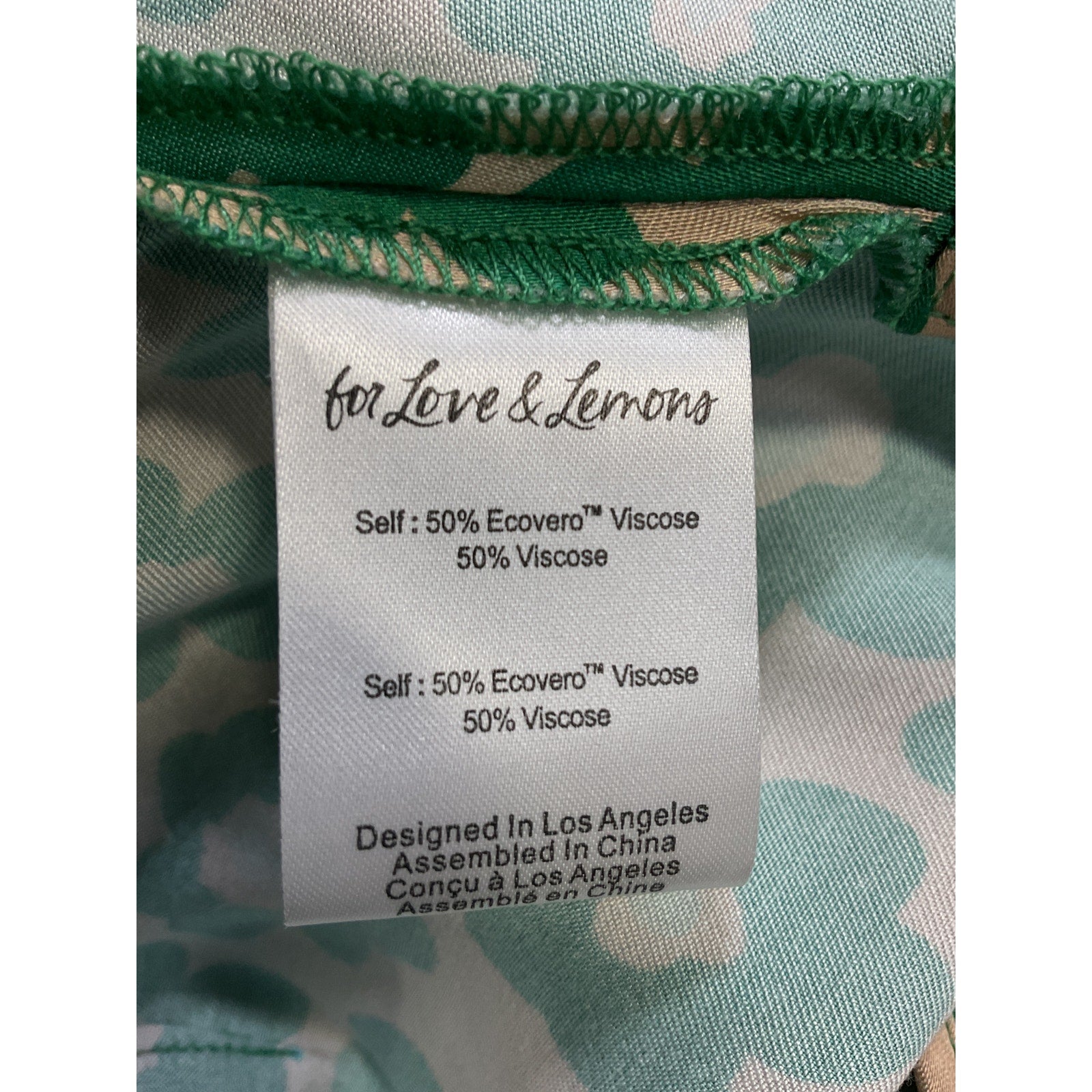 For Love & Lemons 'Lincoln' Green Sateen Midi Dress Size L