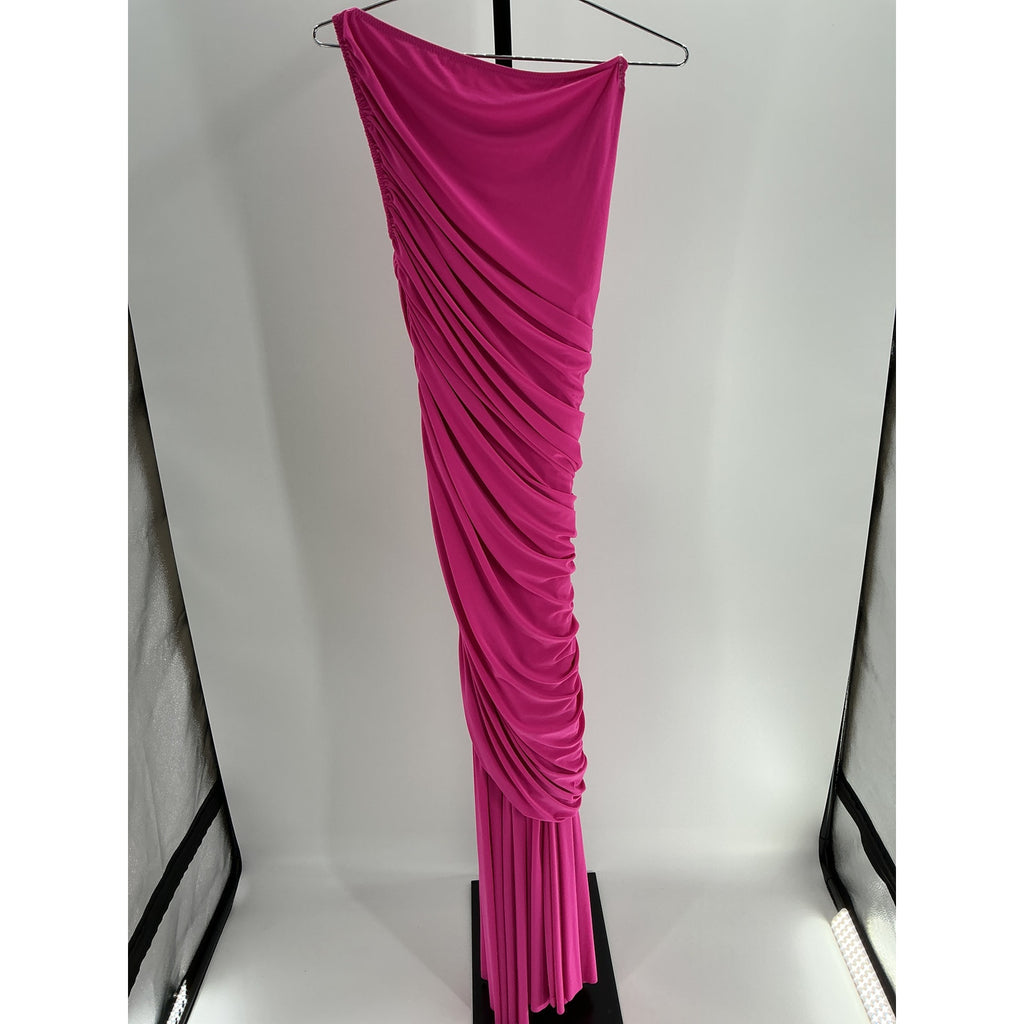 Norma Kamali 'Diana' Pink Polyester Fishtail Gown Size S