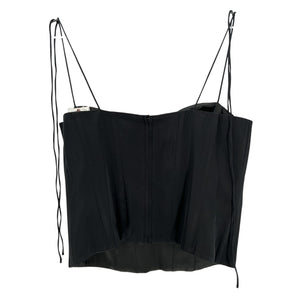 Good American Satin Black Bustier Top Size XL
