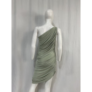 Norma Kamali 'Pickleball' Green Polyester Diana Mini Dress Size L